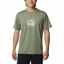 Camiseta técnica con estampado en el pecho Columbia Tech Trail para hombre color verde